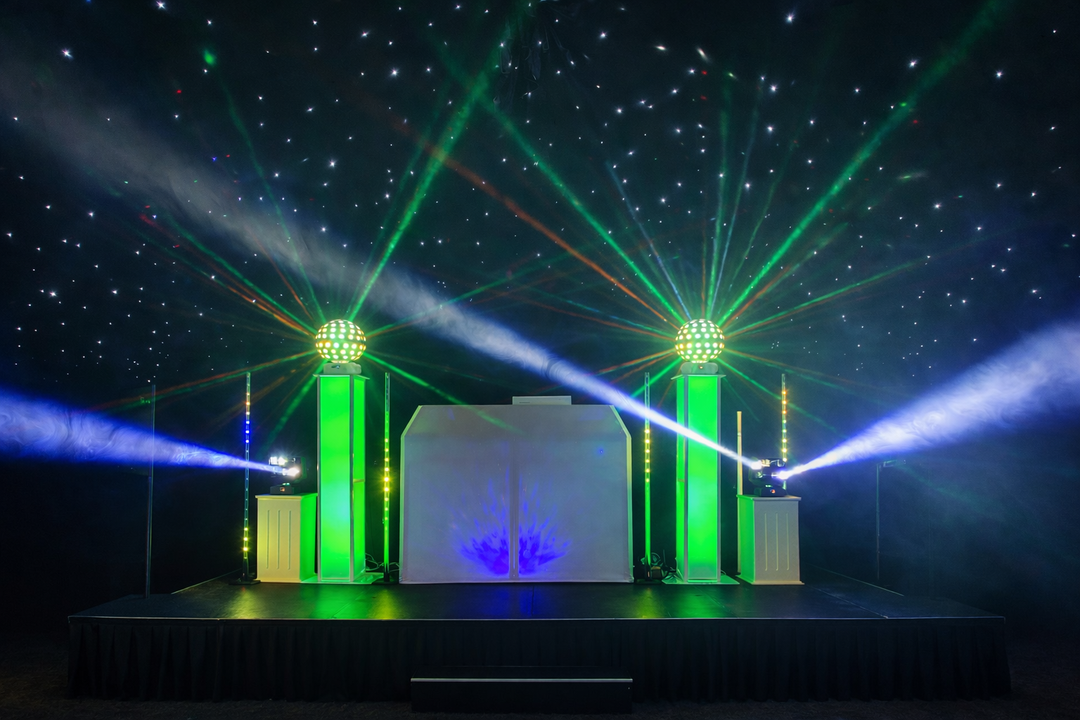 Large DJ and disco setup for events