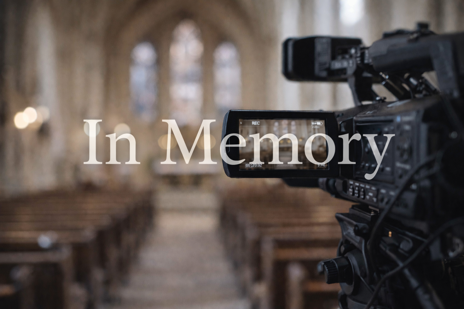 Filming and screen setup for an In Memory event