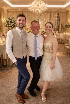 Elegant wedding reception portrait